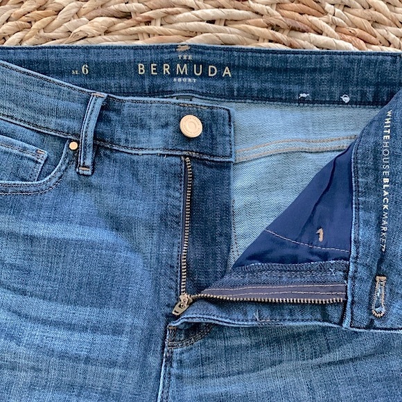 WHBM Gold Trim Denim Bermuda Short - Picture 11 of 15